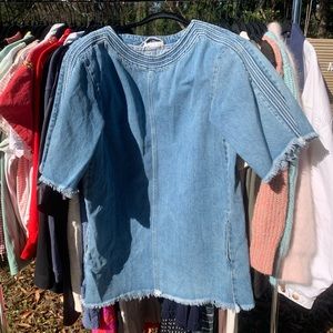 Chloe Frayed Hem Denim Dress